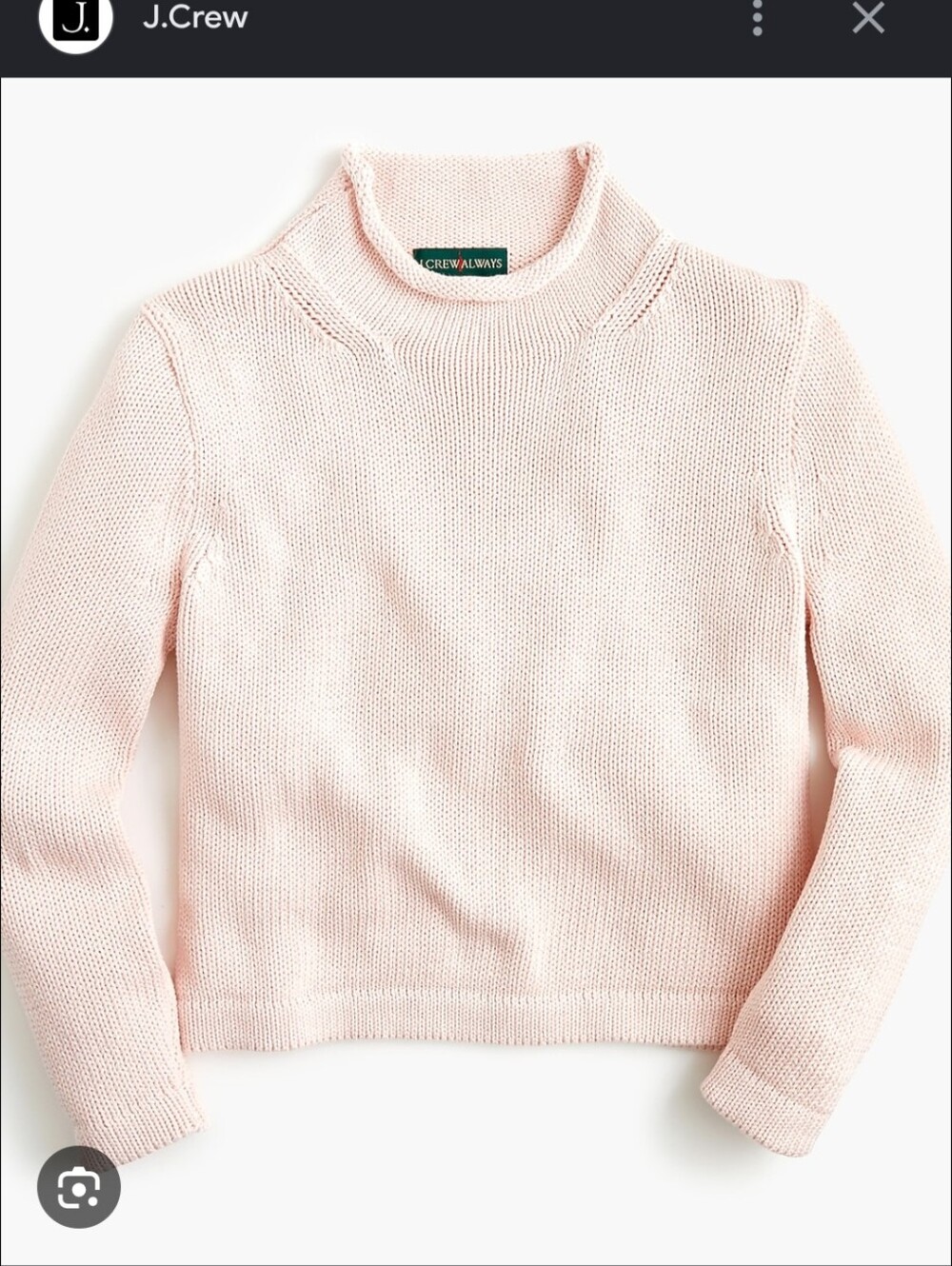 J.Crew Always 1988 Rollneck Sweater Cropped Womens XS Pink Oarsmen Retro Preppy